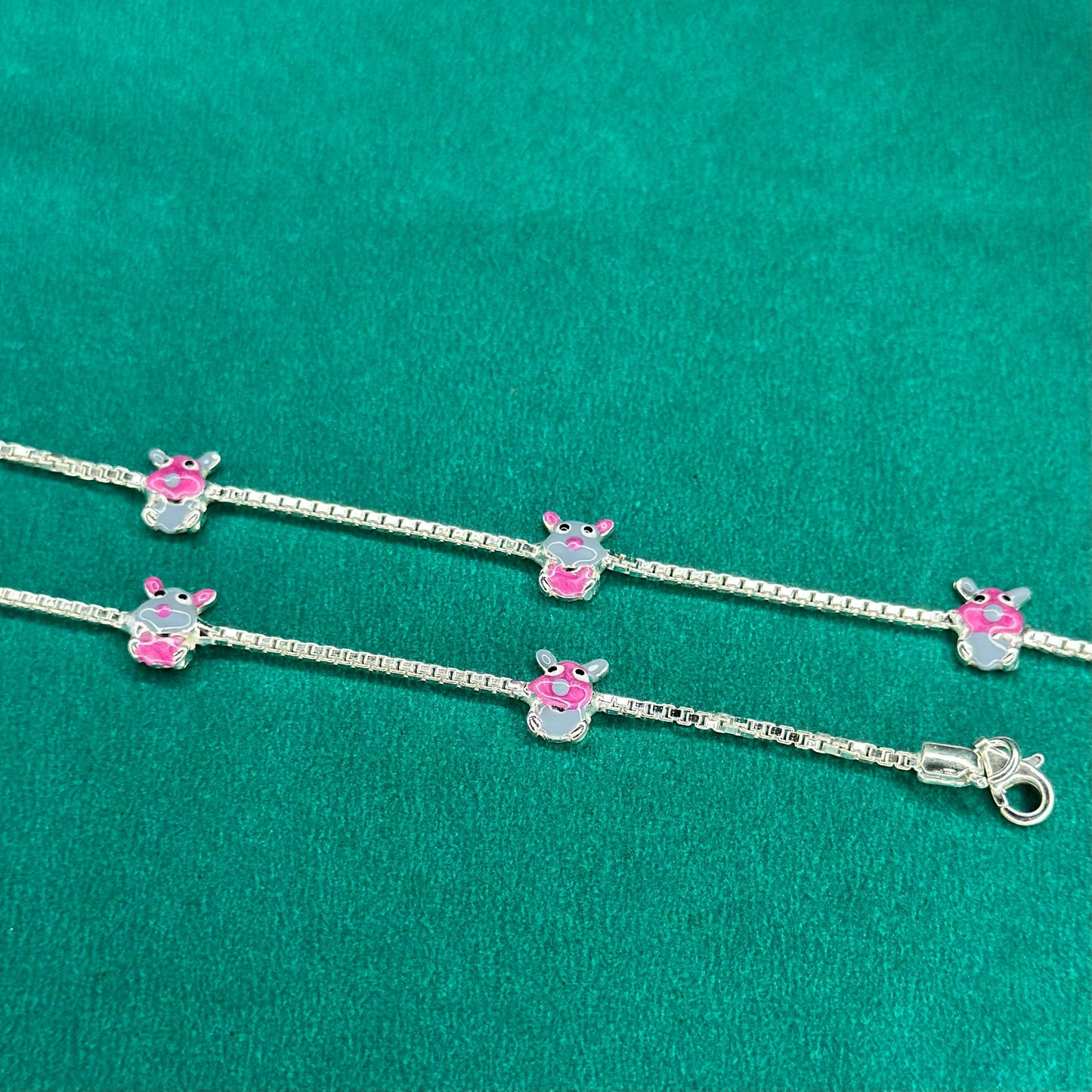 925 Silver Cute Cartoon Kids Anklet