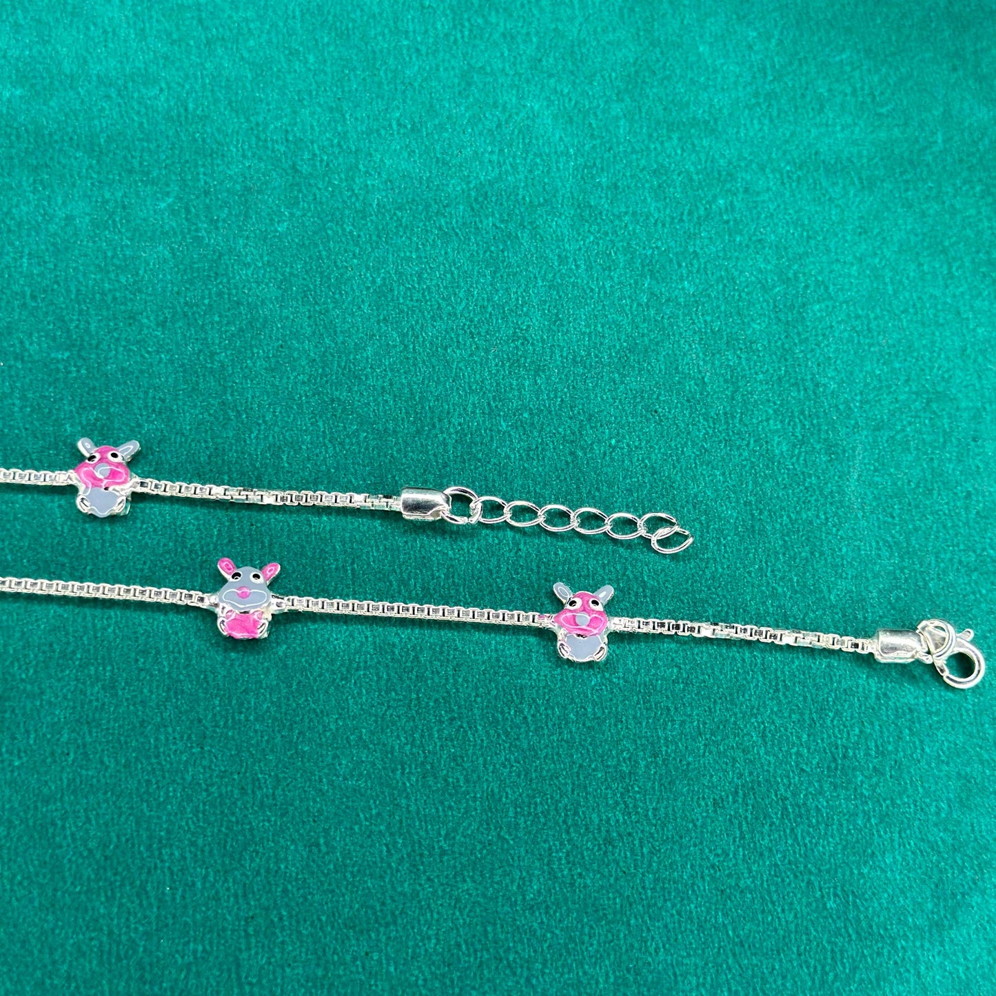 925 Silver Cute Cartoon Kids Anklet