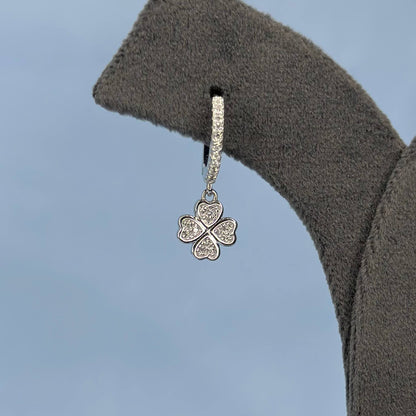 925 Silver Four-Leaf Clover CZ Earrings