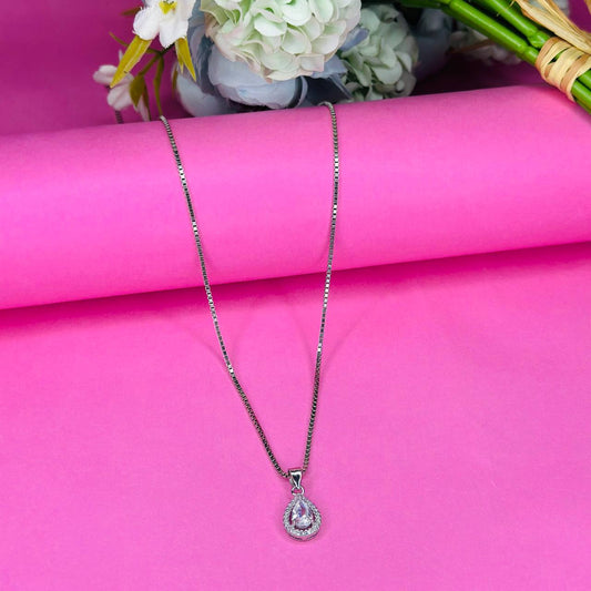Eternal Drop – 925 Silver Teardrop Pendant Necklace