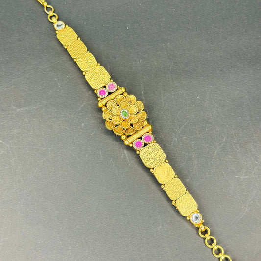 925 Silver Gold Plated Majestic Floral Bracelet