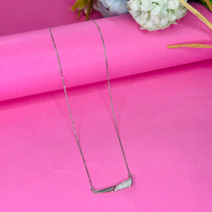 925 Silver Sleek Wave Pendant Necklace