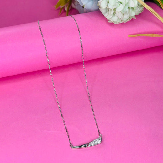925 Silver Sleek Wave Pendant Necklace