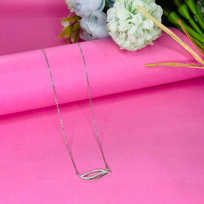 925 Silver Dual Wave Pendant Necklace