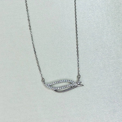 925 Silver Dual Wave Pendant Necklace