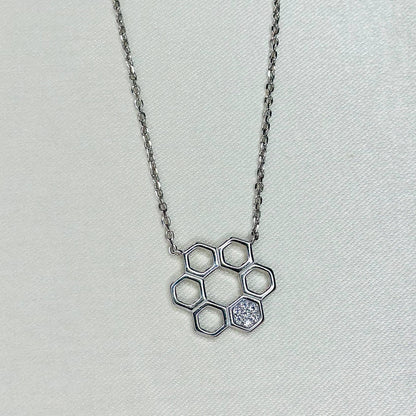925 Silver Honeycomb Spark Necklace