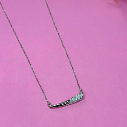 925 Silver Sleek Wave Pendant Necklace