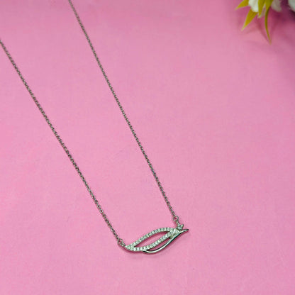 925 Silver Dual Wave Pendant Necklace
