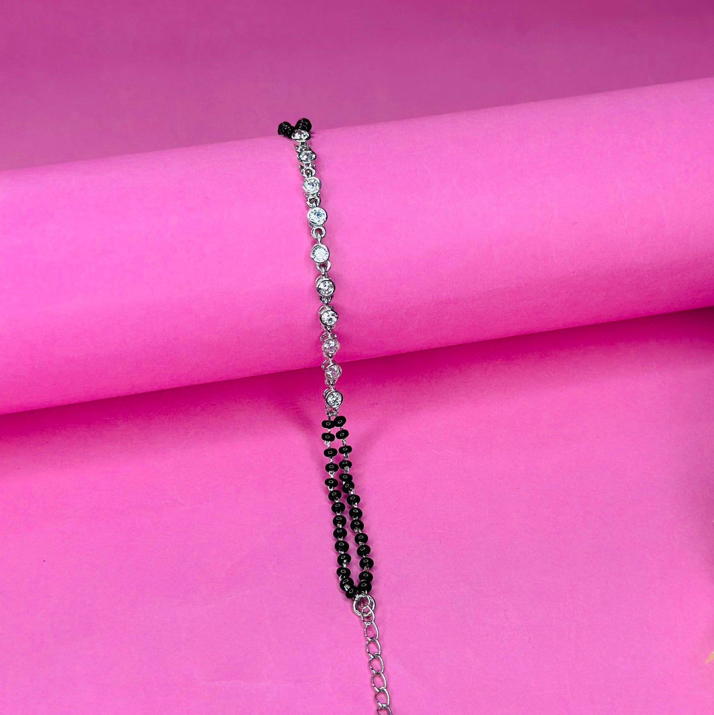 925 Silver Sparkling Line Mangalsutra Bracelet
