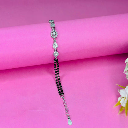 925 Silver Floral Elegance Mangalsutra Bracelet