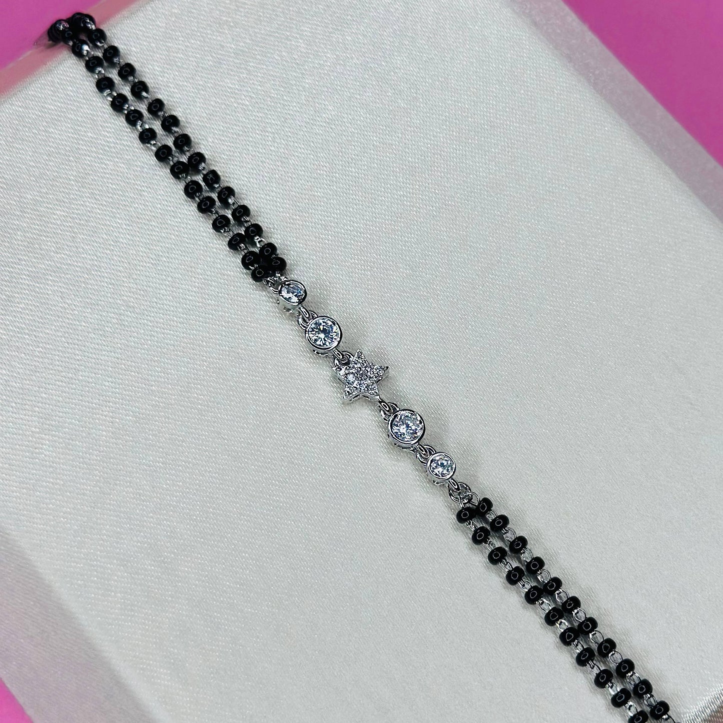 925 Silver Sparkling Star Mangalsutra Bracelet