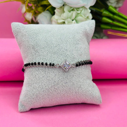 925 Silver Solitaire Halo Mangalsutra Bracelet