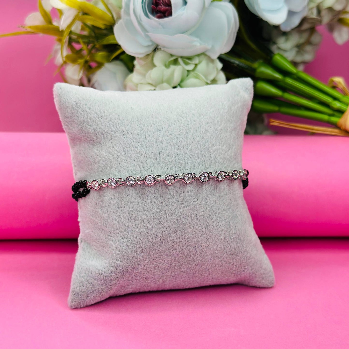 925 Silver Sparkling Line Mangalsutra Bracelet