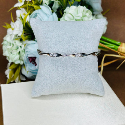 925 Silver Twisted Elegance CZ Bangle