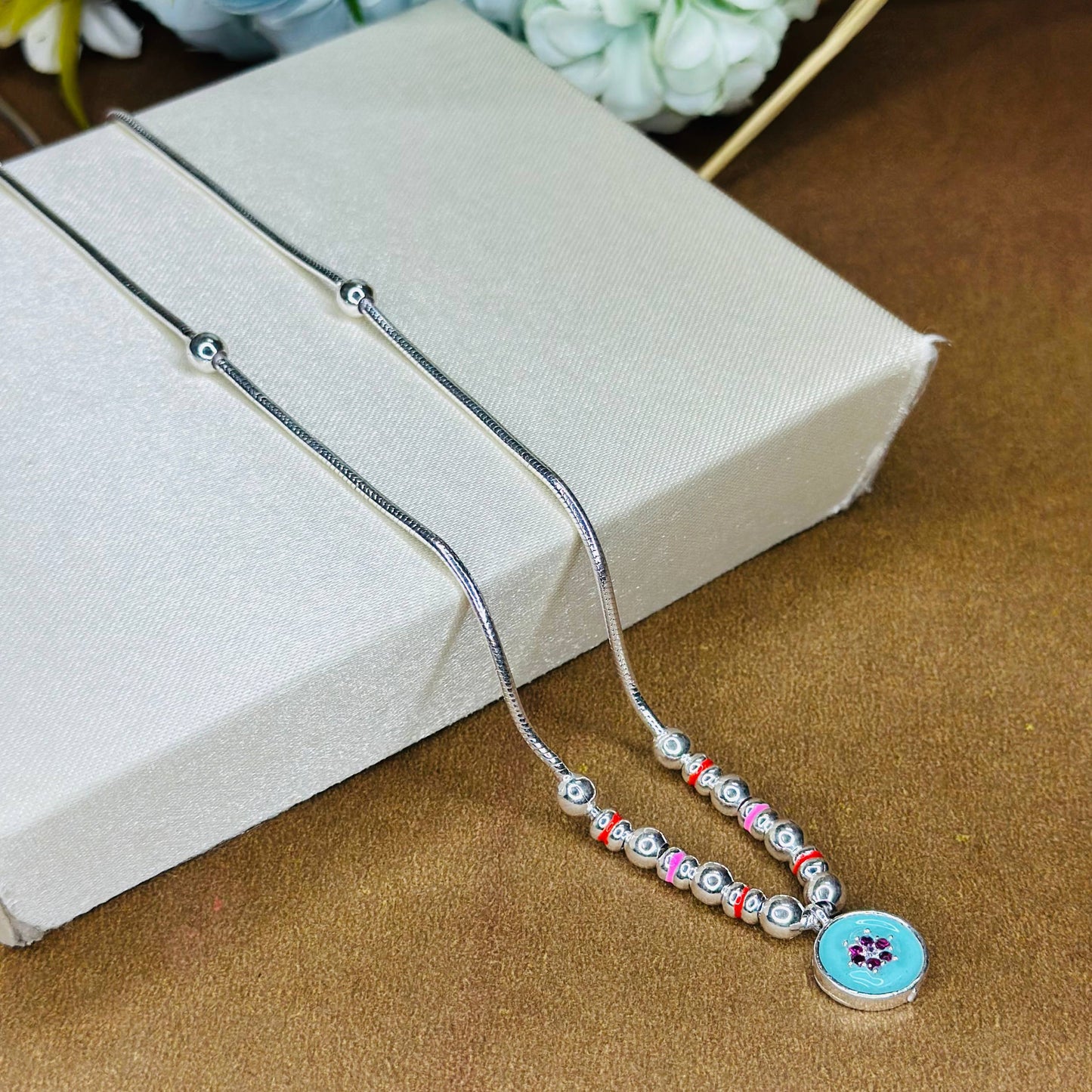 Enchanted Bead Pendant Chain – 925 Sterling Silver