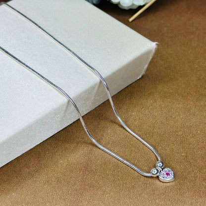 Eternal Heart Pendant Chain – 925 Sterling Silver