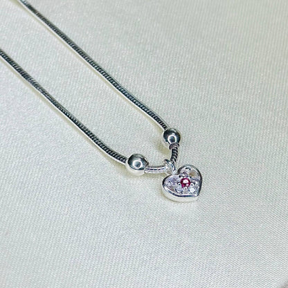Eternal Heart Pendant Chain – 925 Sterling Silver