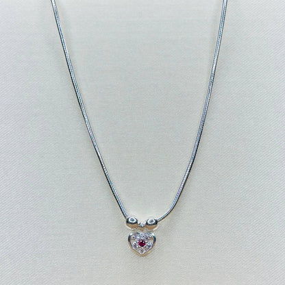 Eternal Heart Pendant Chain – 925 Sterling Silver