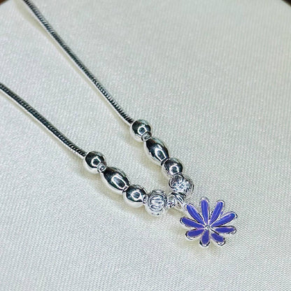 Lavender Bloom Pendant Chain – 925 Sterling Silver