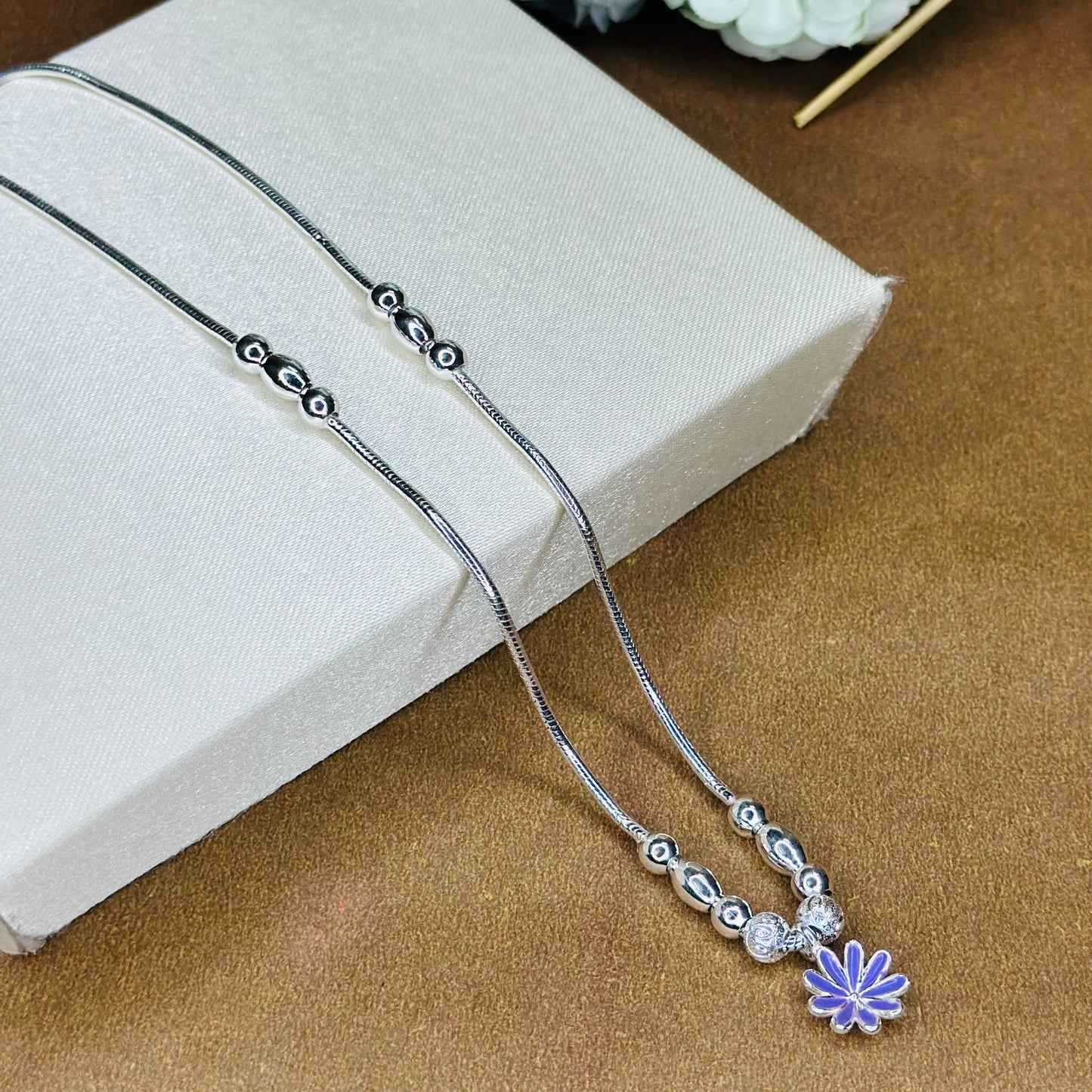 Lavender Bloom Pendant Chain – 925 Sterling Silver