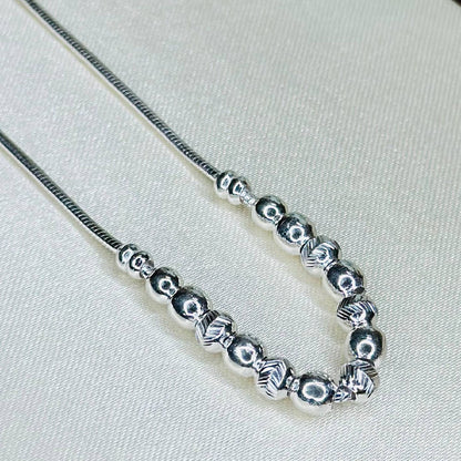 Silver Bead Harmony Chain – 925 Sterling Silver