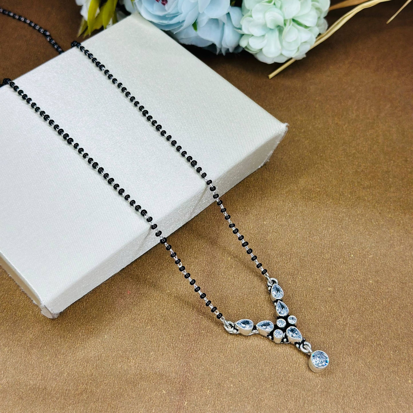 Crystal Elegance Mangalsutra – 925 Sterling Silver