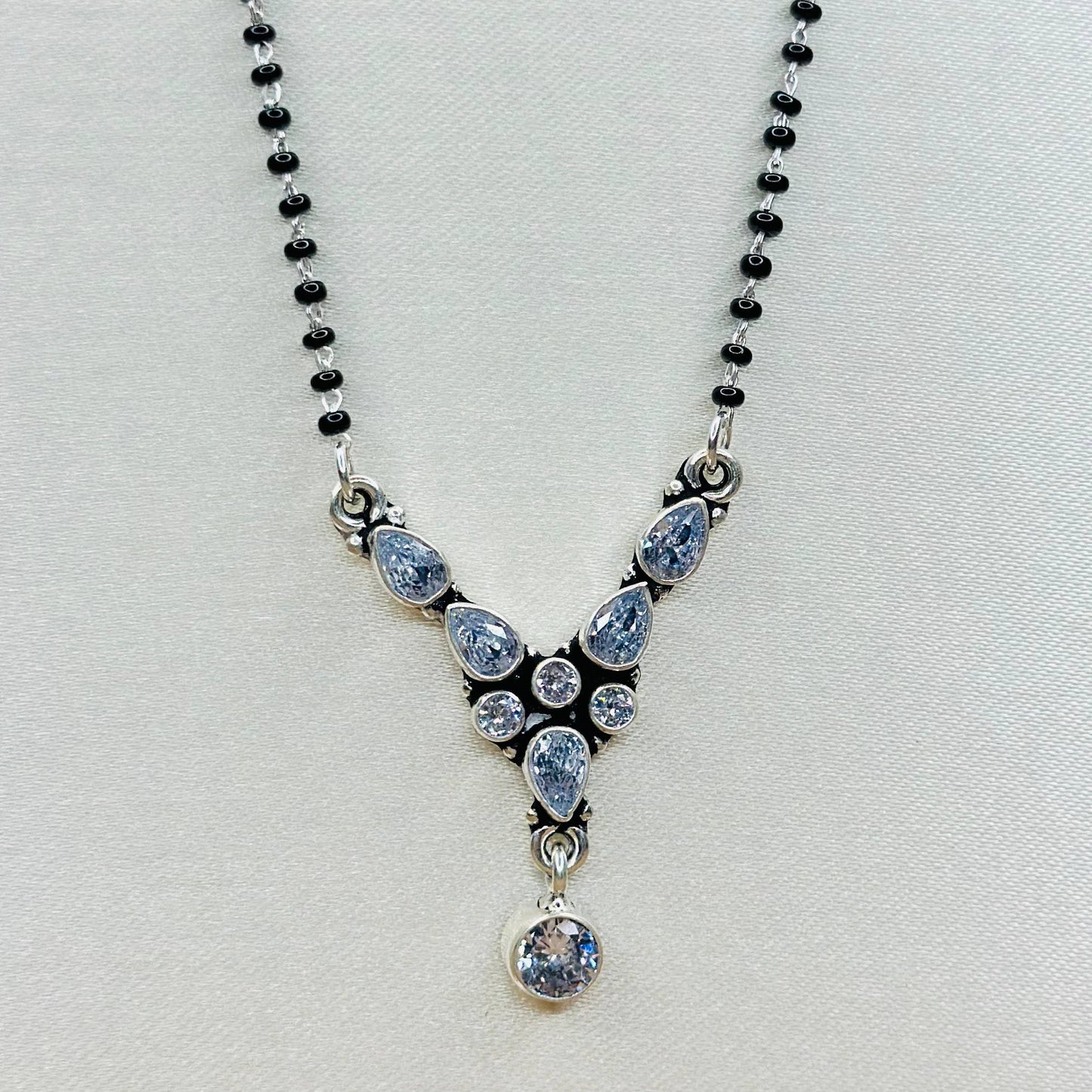 Crystal Elegance Mangalsutra – 925 Sterling Silver