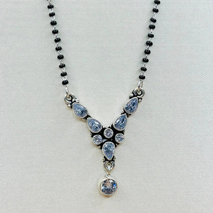 Crystal Elegance Mangalsutra – 925 Sterling Silver