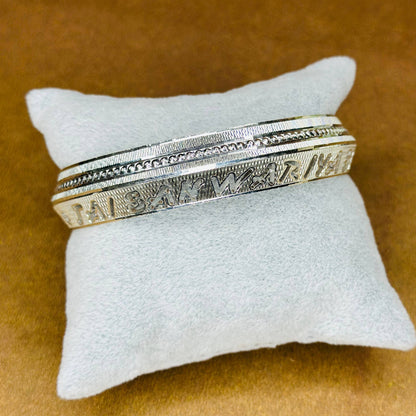 Sacred Sterling Silver Kada with "Jai Sanwariya Seth" Engraving