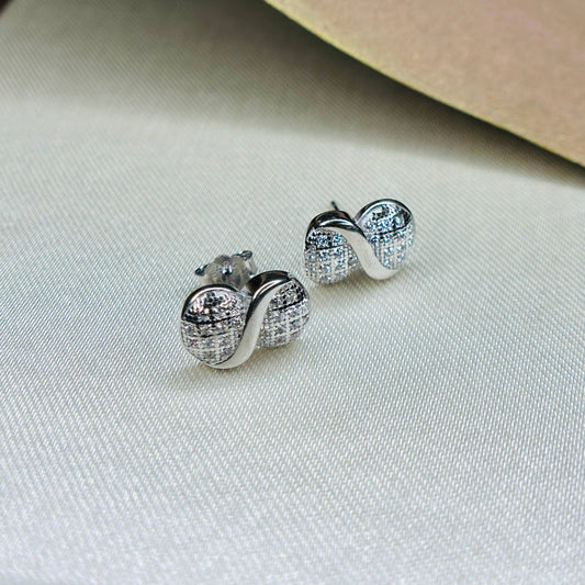 925 Sterling Silver Infinity Stud Earrings