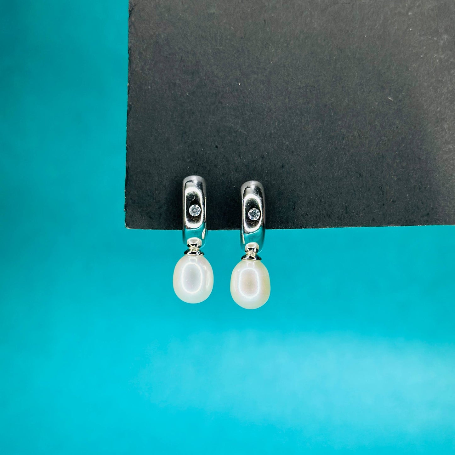 Classic Pearl Drop Huggies