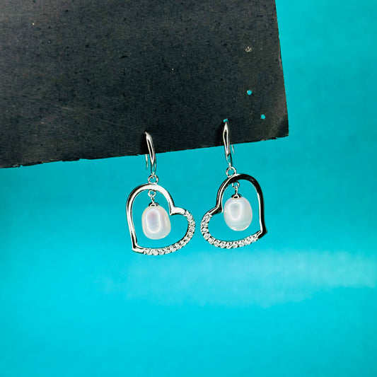 Pearl Heart Romance Earrings