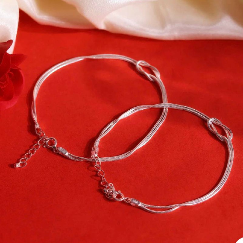 Eterna Knot Love Couple Bracelet-925 Sterling Silver