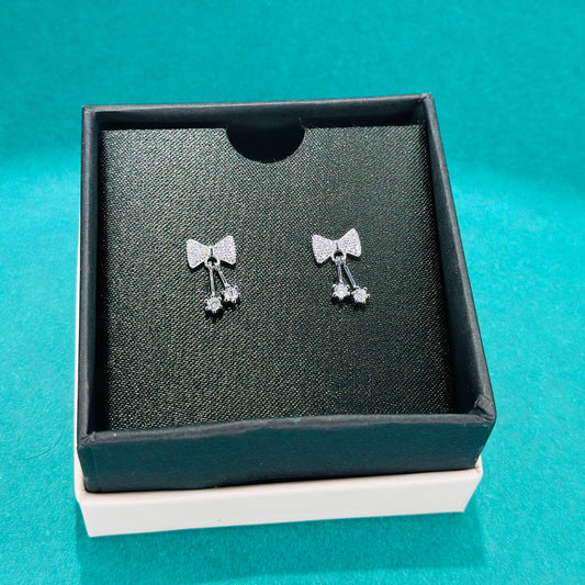 Sparkling Bow Stud Earrings