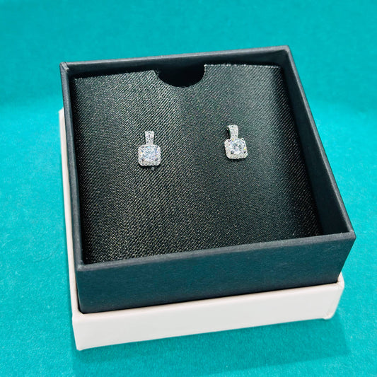 Sparkle Square Stud Earrings