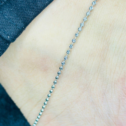 Silver Glow Beads Anklet