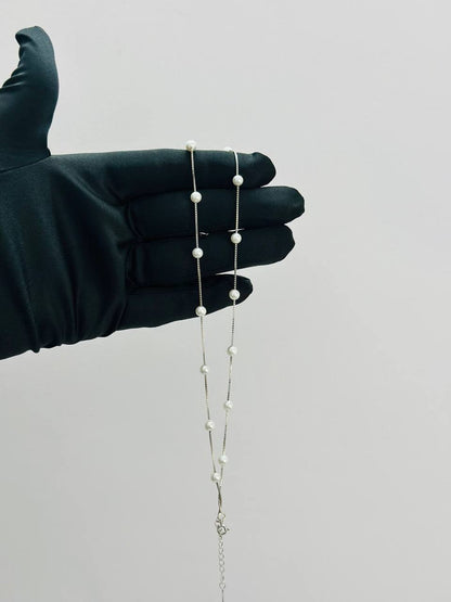 925 Sterling Silver Pearl Beaded Delicate Payal