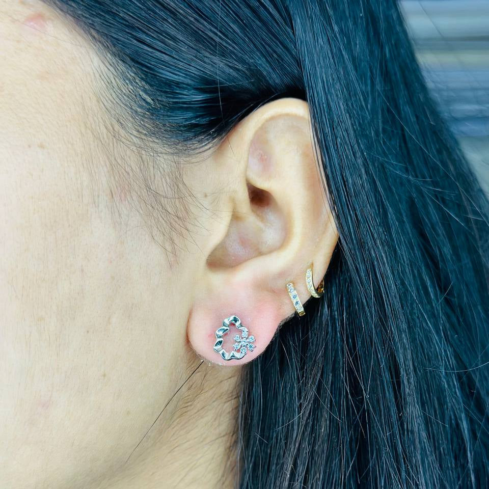 ❄️ 925 Sterling Silver Snowflake Charm Stud Earrings