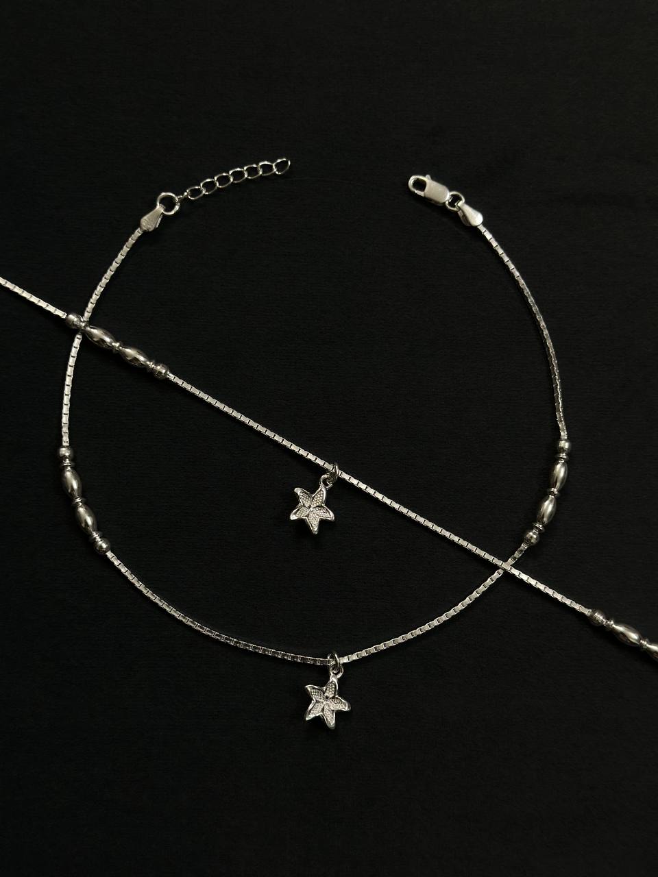 Starfish Charm Anklet – 925 Sterling Silver