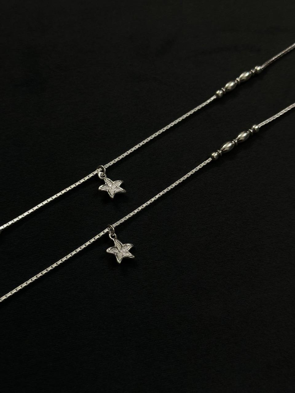 Starfish Charm Anklet – 925 Sterling Silver