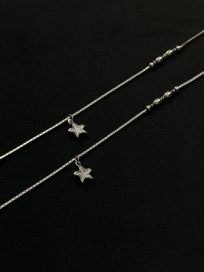 Starfish Charm Anklet – 925 Sterling Silver
