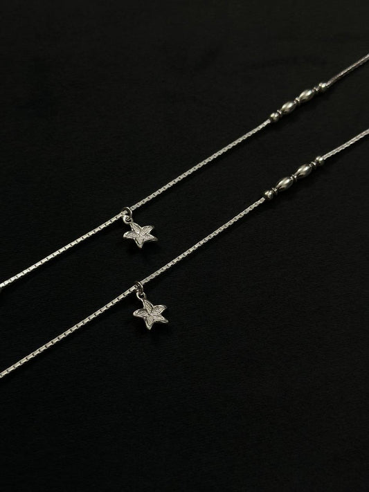 Starfish Charm Anklet – 925 Sterling Silver