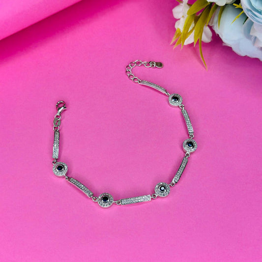 925 Silver Blue Stone Elegant Bracelet