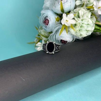 925 Silver Onyx Shield Ring