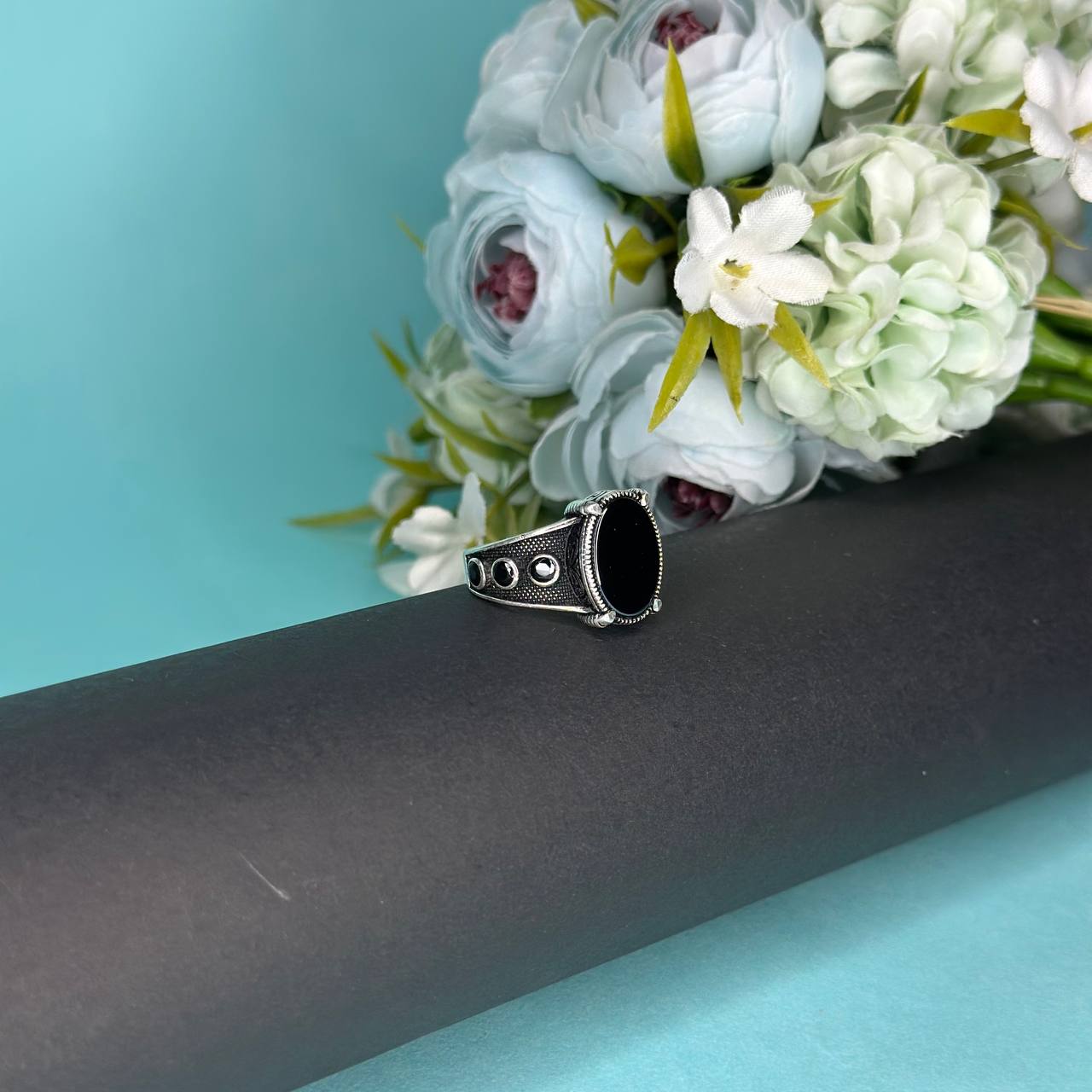 925 Silver Onyx Shield Ring