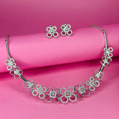 Floral Elegance Necklace Set – 925 Sterling Silver