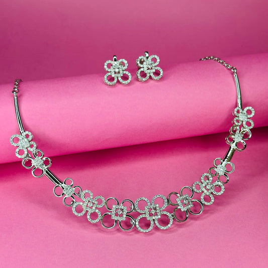 Floral Elegance Necklace Set – 925 Sterling Silver