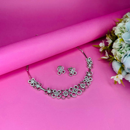 Floral Elegance Necklace Set – 925 Sterling Silver