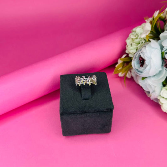 Radiant Baguette Eternity Ring – 925 Sterling Silver