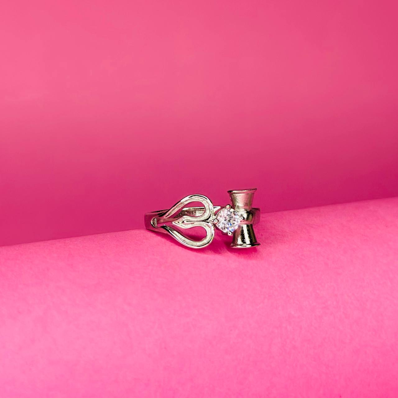 Trishakti 925 Silver Om Ring for Women